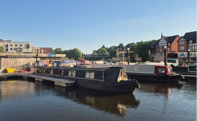 Canal boats in Northwich